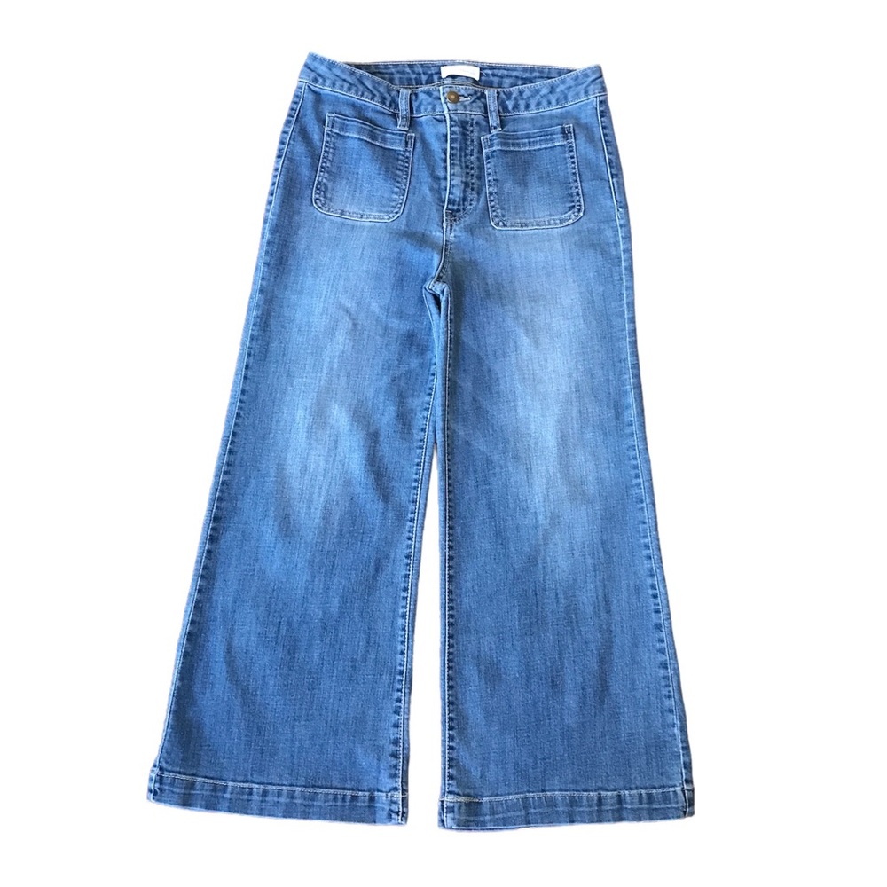 Cropped Wide Leg with Path Pockets Jeans Size 11 (Junior)